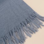 Plaid tricot effet mohair gris 150x180cm | Hashtag Déco