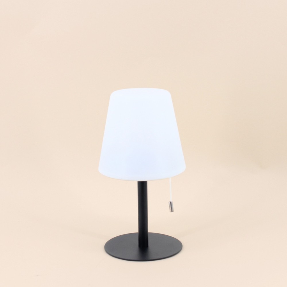 Lampe USB en métal noir abat-jour blanc 30cm
