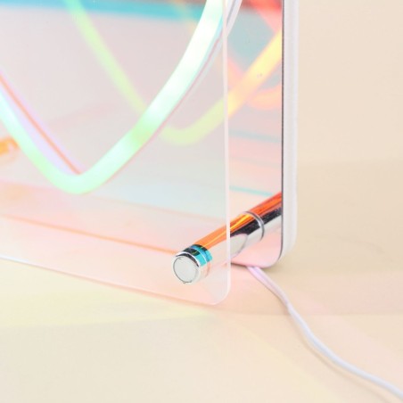 Cadre néon coeur 3D coloré 15x15cm