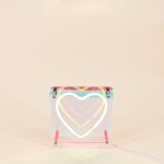 Cadre néon coeur 3D coloré 15x15cm