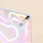 Cadre néon double coeur coloré 15x15cm