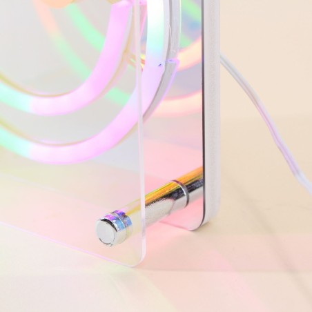 Cadre néon smile multicolore 15x15cm