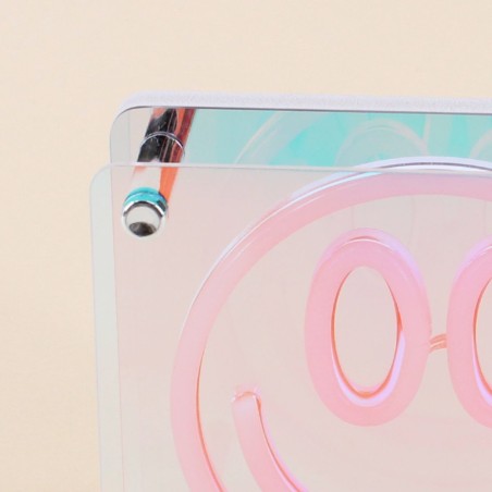 Cadre néon smile multicolore 15x15cm