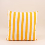 Coussin rayé jaune et blanc en coton 40x40cm | Hashtag Déco