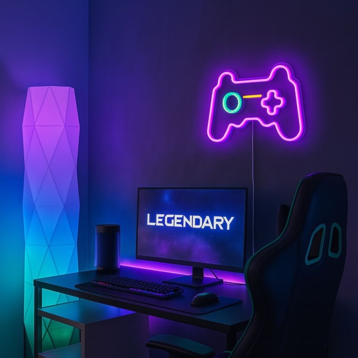 Néon console multicolore 27x41cm