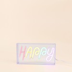 Cadre néon Happy multicolore 23x13cm