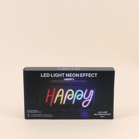 Cadre néon Happy multicolore 23x13cm