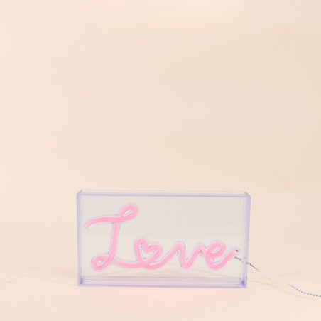 Cadre néon Love rose 23x13cm