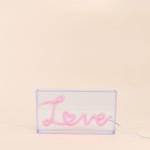 Cadre néon Love rose 23x13cm