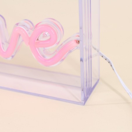 Cadre néon Love rose 23x13cm