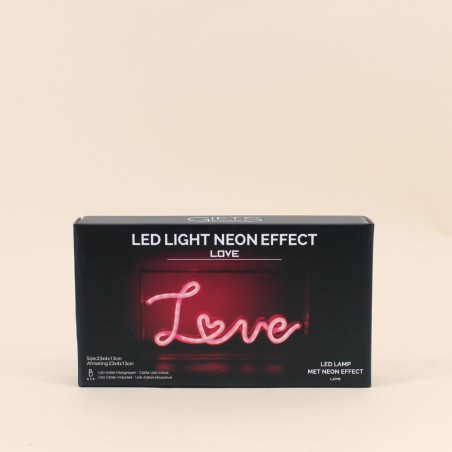 Cadre néon Love rose 23x13cm