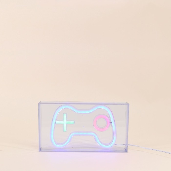 Cadre néon gamer console multicolore 23x13cm