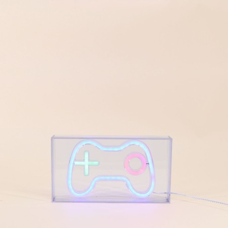 Cadre néon gamer console multicolore 23x13cm