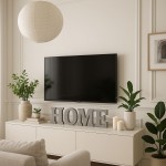 Mot déco "Home" 83cm bois blanc | Hashtag Déco