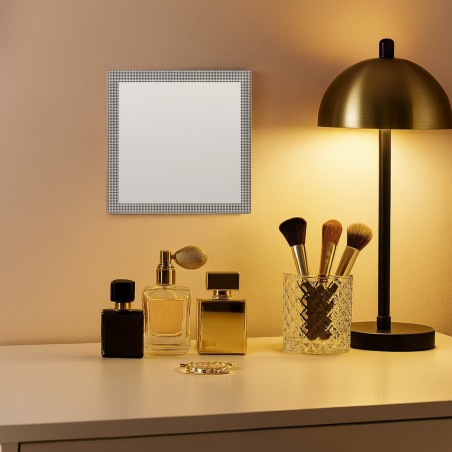 Miroir carré 20x20cm bois blanc élégant | Hashtag Déco