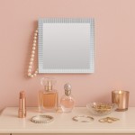 Miroir carré 20x20cm bois blanc élégant | Hashtag Déco