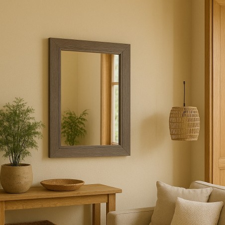 Miroir contour bois naturel 74x62 cm | Hashtag Déco