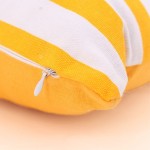 Coussin rayé jaune et blanc en coton 40x40cm | Hashtag Déco