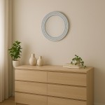Miroir rond paillettes argenté 45cm élégant | Hashtag Déco
