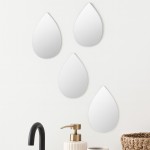 Lot de 4 miroirs gouttes en verre doré | Hashtag Déco