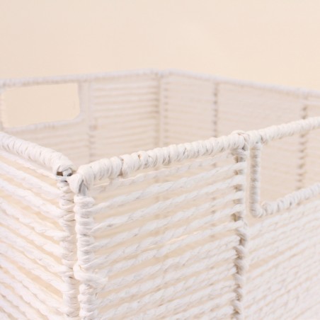 Cube rangement pliable blanc en papier 31cm | Hashtag Déco