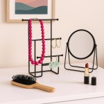 Porte bijoux métal argenté 30cm élégant | Hashtag Déco