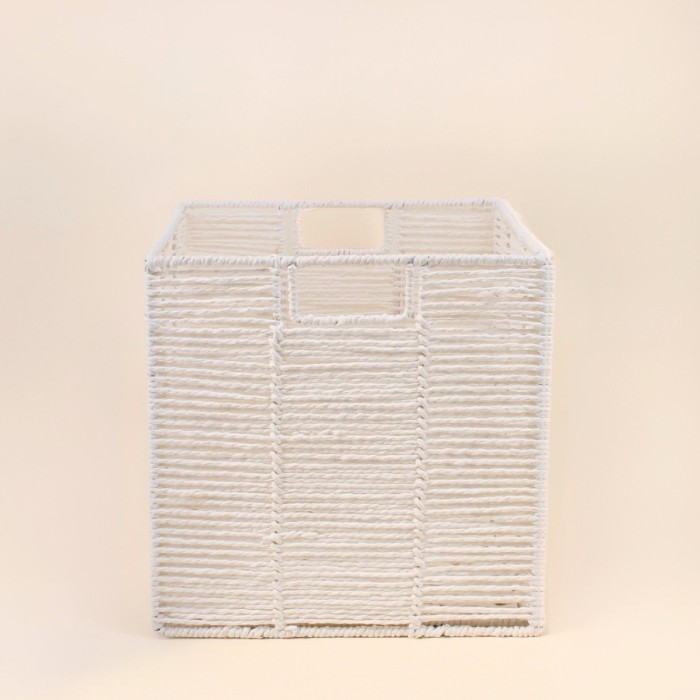 Cube rangement pliable blanc en papier 31cm | Hashtag Déco