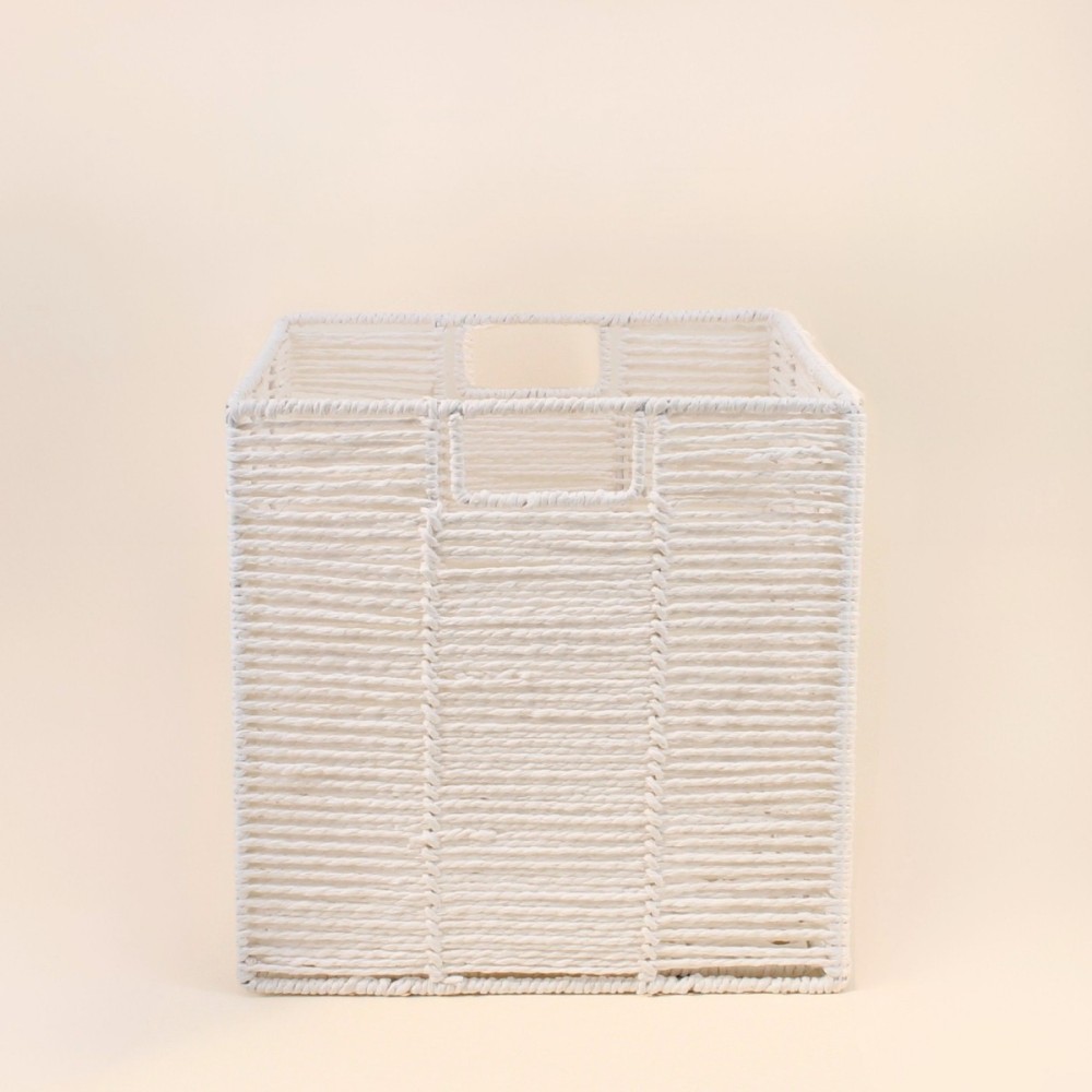 Cube rangement pliable blanc en papier 31cm | Hashtag Déco
