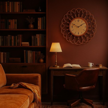 Horloge en rotin naturel 60cm | Hashtag Déco