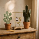 Cactus rufida artificiel vert en plastique 27cm | Hashtag Déco