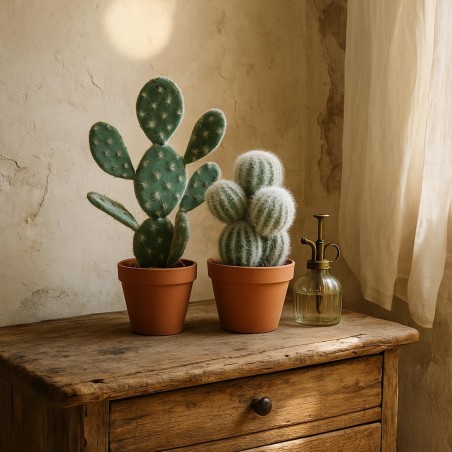 Cactus artificiel vert 26cm en plastique | Hashtag Déco