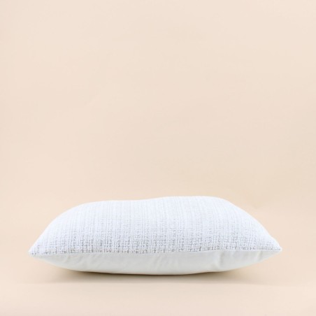 Coussin en velours blanc texturé 40x60cm | Hashtag Déco