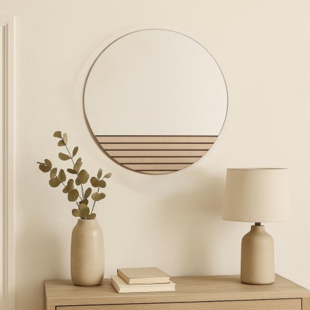 Miroir rond bois naturel 40cm | Hashtag Déco