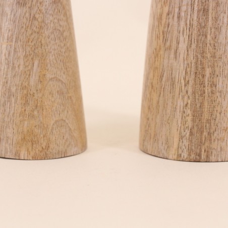 Lot de 2 bougeoirs en manguier 21, 26cm