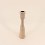 Lot de 2 bougeoirs en manguier 21, 26cm