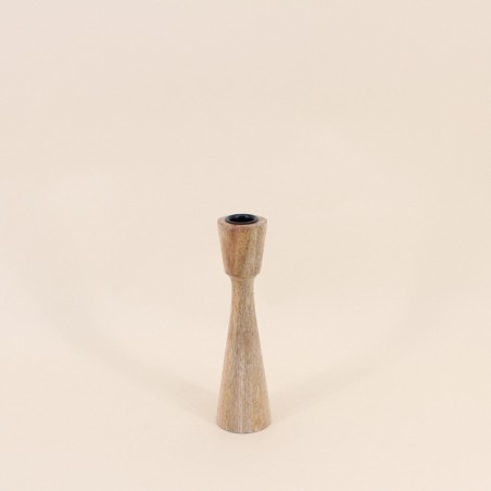 Lot de 2 bougeoirs en manguier 21, 26cm