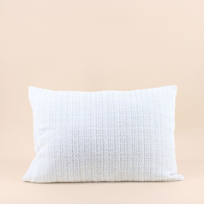 Coussin en velours blanc texturé 40x60cm | Hashtag Déco