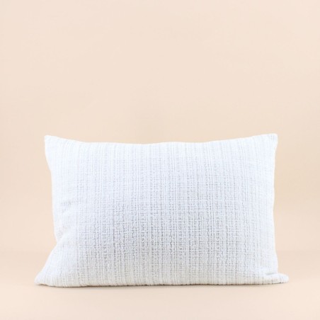Coussin en velours blanc texturé 40x60cm | Hashtag Déco