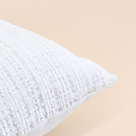 Coussin en velours blanc texturé 40x60cm | Hashtag Déco