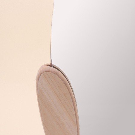 Miroir oval contour bois 60x40cm