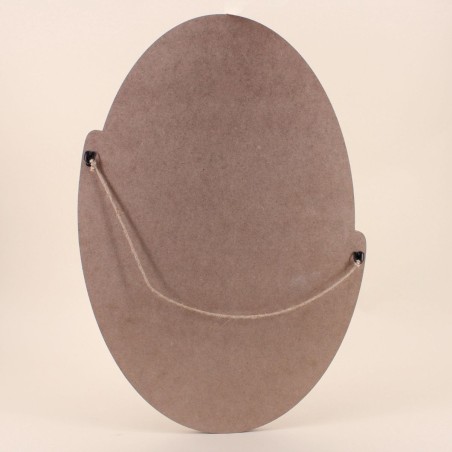 Miroir oval contour bois 60x40cm