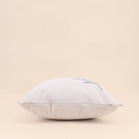 Coussin en coton motif fougère 40x40cm