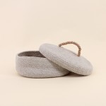 Panier ovale en coton avec couvercle 25x20cm