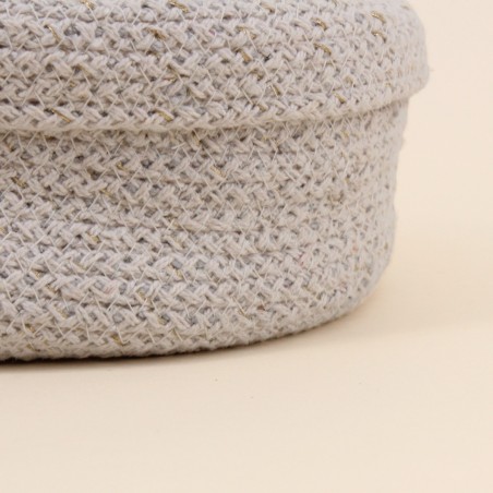 Panier ovale en coton avec couvercle 25x20cm