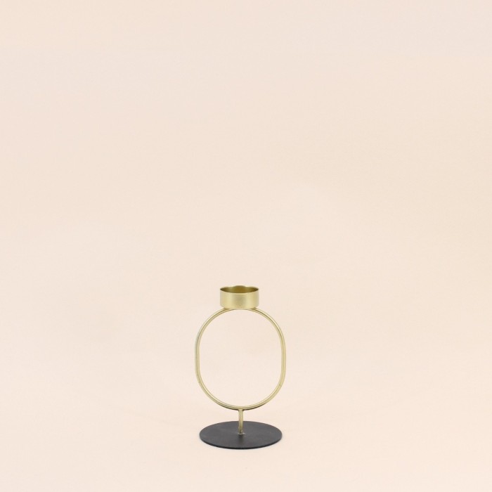 Bougeoir en métal doré 16cm