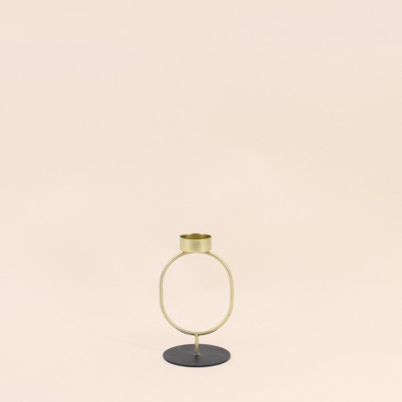 Bougeoir en métal doré 16cm