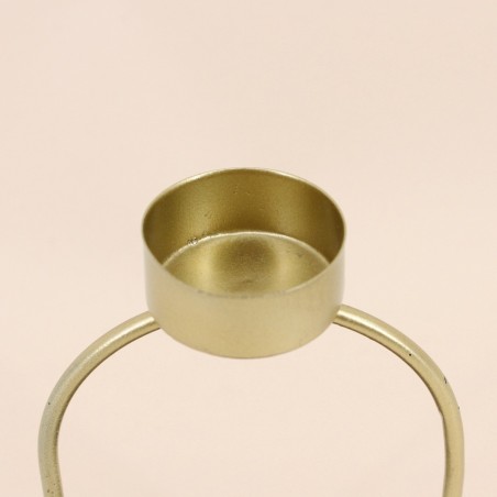 Bougeoir en métal doré 16cm