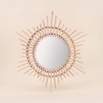 Miroir rond en rotin 58cm
