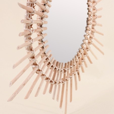 Miroir rond en rotin 58cm