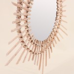 Miroir rond en rotin 58cm